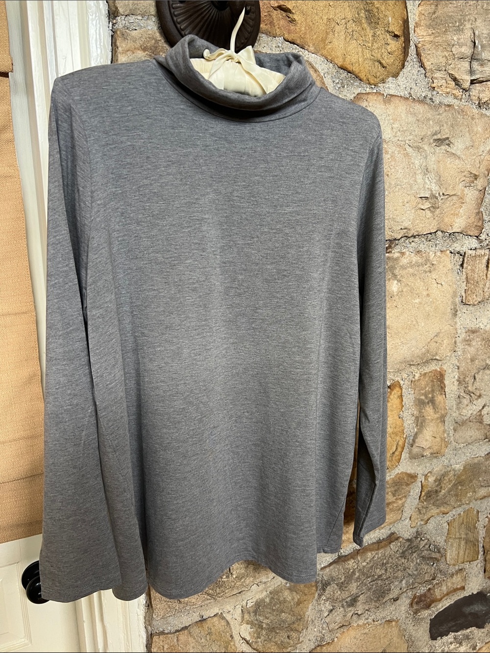 Gray Luxe Supima Shirttail Turtleneck